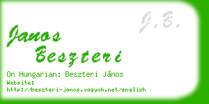 janos beszteri business card